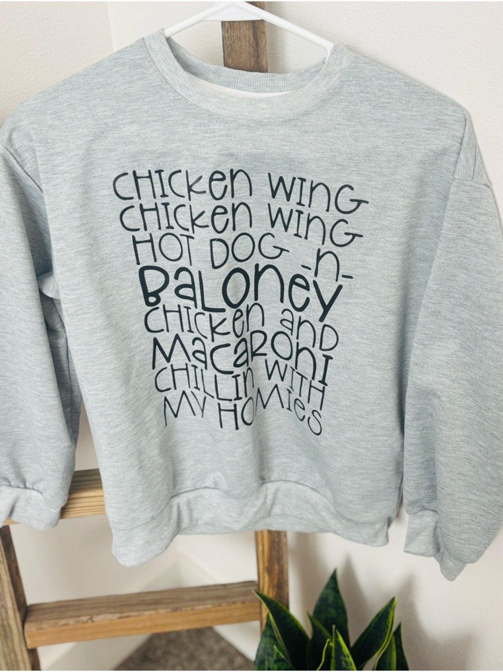 Youth Chicken Wing 🍗Hot Dog 🌭and Baloney 🥪Song Graphic Sweatshirt